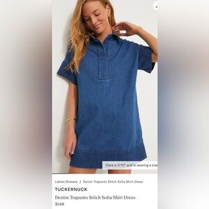 Tuckernuck Denim trapunto stitch Shirt Dress